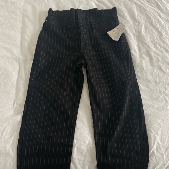 Free People Women's Montella Pinstripe Crop Skinny Pants NWT - Picture 10 of 11